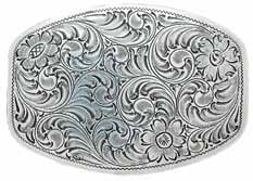 37237 Silver Design buckle, squared off oval shape